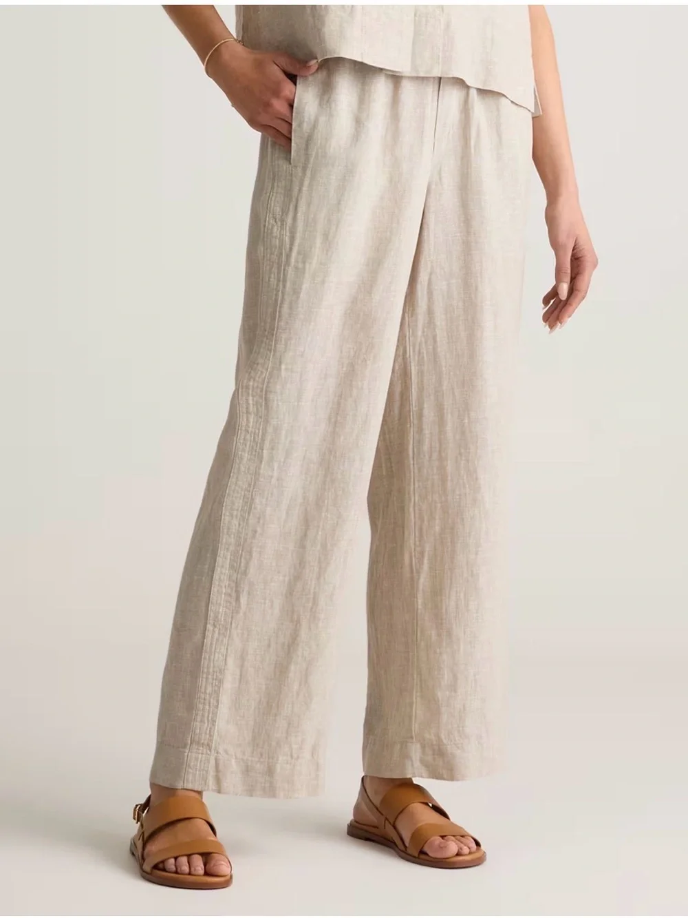 Quince Linen Wide-Leg Pants - Natural
